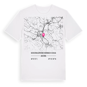 Katastralgemeinde Rohrbach-Schlag karta t-shirt – ekologisk bomull t-shirt från Pinshirt