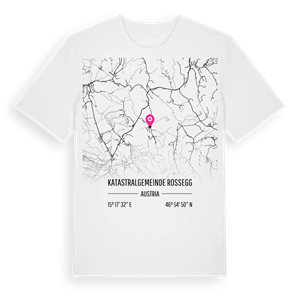 Katastralgemeinde Rossegg karta t-shirt – ekologisk bomull t-shirt från Pinshirt