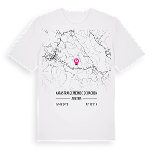 Katastralgemeinde Schachen karta t-shirt – ekologisk bomull t-shirt från Pinshirt