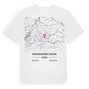 Katastralgemeinde Schafthal karta t-shirt – ekologisk bomull t-shirt från Pinshirt