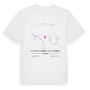 Katastralgemeinde Schattenberg karta t-shirt – ekologisk bomull t-shirt från Pinshirt