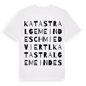 Katastralgemeinde Schmiedviertl ordlek t-shirt – ekologisk bomull t-shirt från Pinshirt