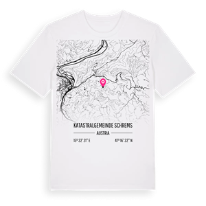 Katastralgemeinde Schrems karta t-shirt – ekologisk bomull t-shirt från Pinshirt