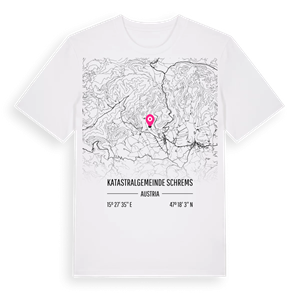 Katastralgemeinde Schrems karta t-shirt – ekologisk bomull t-shirt från Pinshirt