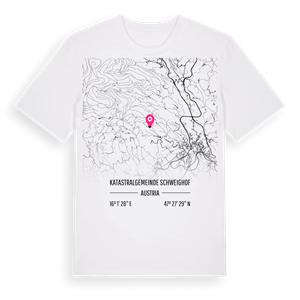 Katastralgemeinde Schweighof karta t-shirt – ekologisk bomull t-shirt från Pinshirt