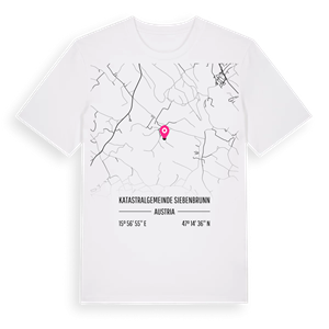 Katastralgemeinde Siebenbrunn karta t-shirt – ekologisk bomull t-shirt från Pinshirt