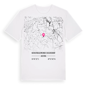 Katastralgemeinde Siegersdorf karta t-shirt – ekologisk bomull t-shirt från Pinshirt