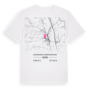 Katastralgemeinde St. Margarethen an der Raab karta t-shirt – ekologisk bomull t-shirt från Pinshirt
