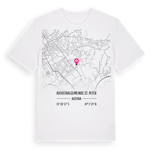 Katastralgemeinde St. Peter karta t-shirt – ekologisk bomull t-shirt från Pinshirt