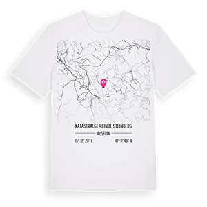 Katastralgemeinde Steinberg karta t-shirt – ekologisk bomull t-shirt från Pinshirt