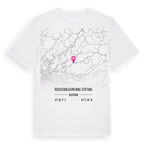 Katastralgemeinde Stifting karta t-shirt – ekologisk bomull t-shirt från Pinshirt