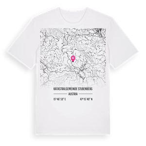 Katastralgemeinde Stubenberg karta t-shirt – ekologisk bomull t-shirt från Pinshirt