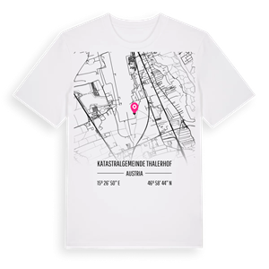 Katastralgemeinde Thalerhof karta t-shirt – ekologisk bomull t-shirt från Pinshirt