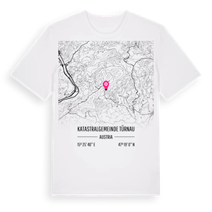 Katastralgemeinde Türnau karta t-shirt – ekologisk bomull t-shirt från Pinshirt