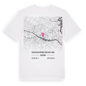 Katastralgemeinde Übelbach Land karta t-shirt – ekologisk bomull t-shirt från Pinshirt