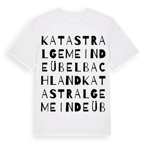 Katastralgemeinde Übelbach Land ordlek t-shirt – ekologisk bomull t-shirt från Pinshirt