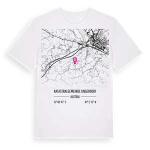 Katastralgemeinde Ungerdorf karta t-shirt – ekologisk bomull t-shirt från Pinshirt