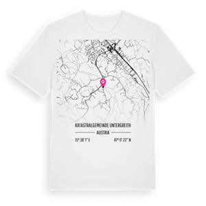 Katastralgemeinde Untergreith karta t-shirt – ekologisk bomull t-shirt från Pinshirt