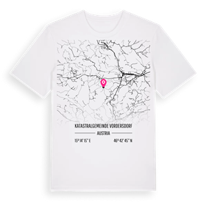 Katastralgemeinde Vordersdorf karta t-shirt – ekologisk bomull t-shirt från Pinshirt