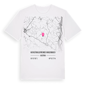 Katastralgemeinde Wagenbach karta t-shirt – ekologisk bomull t-shirt från Pinshirt
