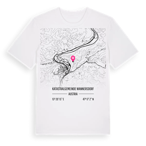 Katastralgemeinde Wannersdorf karta t-shirt – ekologisk bomull t-shirt från Pinshirt