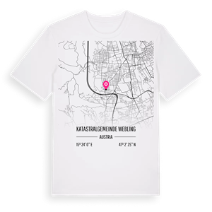 Katastralgemeinde Webling karta t-shirt – ekologisk bomull t-shirt från Pinshirt