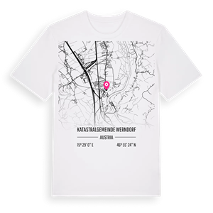 Katastralgemeinde Werndorf karta t-shirt – ekologisk bomull t-shirt från Pinshirt
