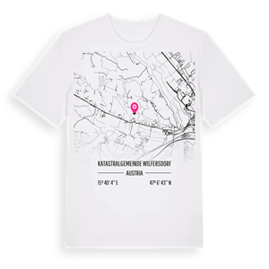 Katastralgemeinde Wilfersdorf karta t-shirt – ekologisk bomull t-shirt från Pinshirt
