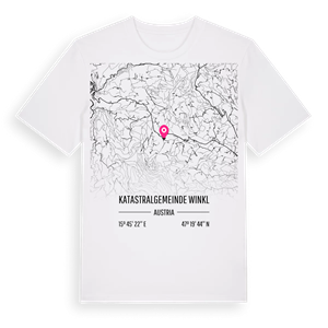 Katastralgemeinde Winkl karta t-shirt – ekologisk bomull t-shirt från Pinshirt