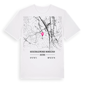 Katastralgemeinde Wundschuh karta t-shirt – ekologisk bomull t-shirt från Pinshirt