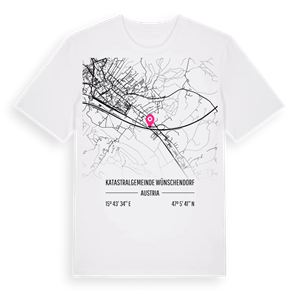Katastralgemeinde Wünschendorf karta t-shirt – ekologisk bomull t-shirt från Pinshirt
