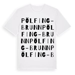 Pölfing-Brunn ordlek t-shirt – ekologisk bomull t-shirt från Pinshirt