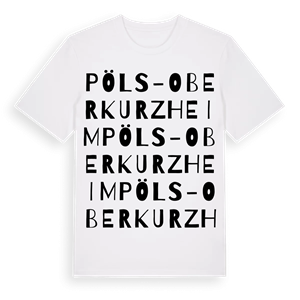 Pöls-Oberkurzheim ordlek t-shirt – ekologisk bomull t-shirt från Pinshirt
