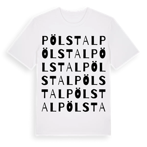 Pölstal ordlek t-shirt – ekologisk bomull t-shirt från Pinshirt