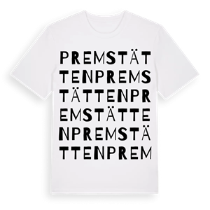 Premstätten ordlek t-shirt – ekologisk bomull t-shirt från Pinshirt