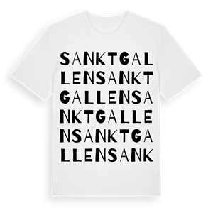 Sankt Gallen ordlek t-shirt – ekologisk bomull t-shirt från Pinshirt