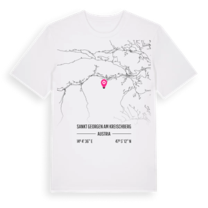 Sankt Georgen am Kreischberg karta t-shirt – ekologisk bomull t-shirt från Pinshirt