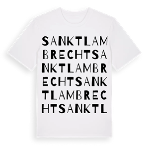 Sankt Lambrecht ordlek t-shirt – ekologisk bomull t-shirt från Pinshirt