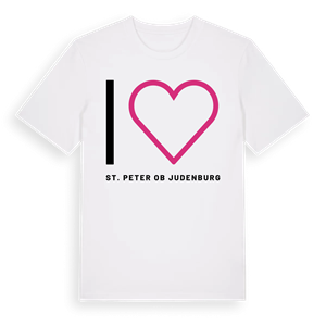 Jag älskar St. Peter ob Judenburg t-shirt stort tryck – ekologisk bomull t-shirt från Pinshirt