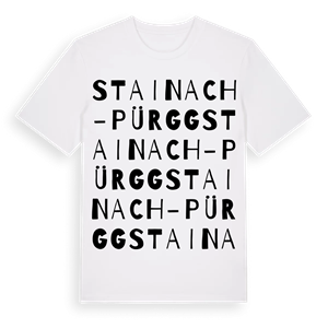 Stainach-Pürgg ordlek t-shirt – ekologisk bomull t-shirt från Pinshirt