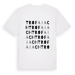 Trofaiach ordlek t-shirt – ekologisk bomull t-shirt från Pinshirt