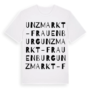 Unzmarkt-Frauenburg ordlek t-shirt – ekologisk bomull t-shirt från Pinshirt
