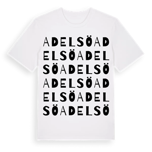Adelsö ordlek t-shirt – ekologisk bomull t-shirt från Pinshirt