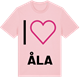Pink Cotton t-shirt med Jag älskar Åla t-shirt stort tryck