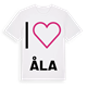 White t-shirt med Jag älskar Åla t-shirt stort tryck
