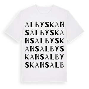 Alby skans ordlek t-shirt – ekologisk bomull t-shirt från Pinshirt