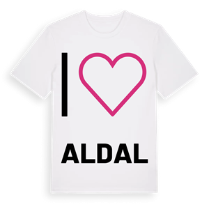 Jag älskar Aldal t-shirt stort tryck – ekologisk bomull t-shirt från Pinshirt