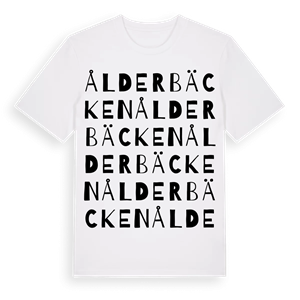 Ålderbäcken ordlek t-shirt – ekologisk bomull t-shirt från Pinshirt