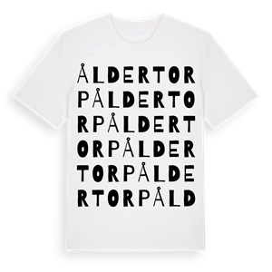 Åldertorp ordlek t-shirt – ekologisk bomull t-shirt från Pinshirt