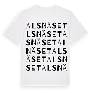 Alsnäset ordlek t-shirt – ekologisk bomull t-shirt från Pinshirt